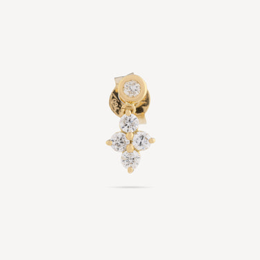 Stud 4+1 Diamonds Yellow Gold