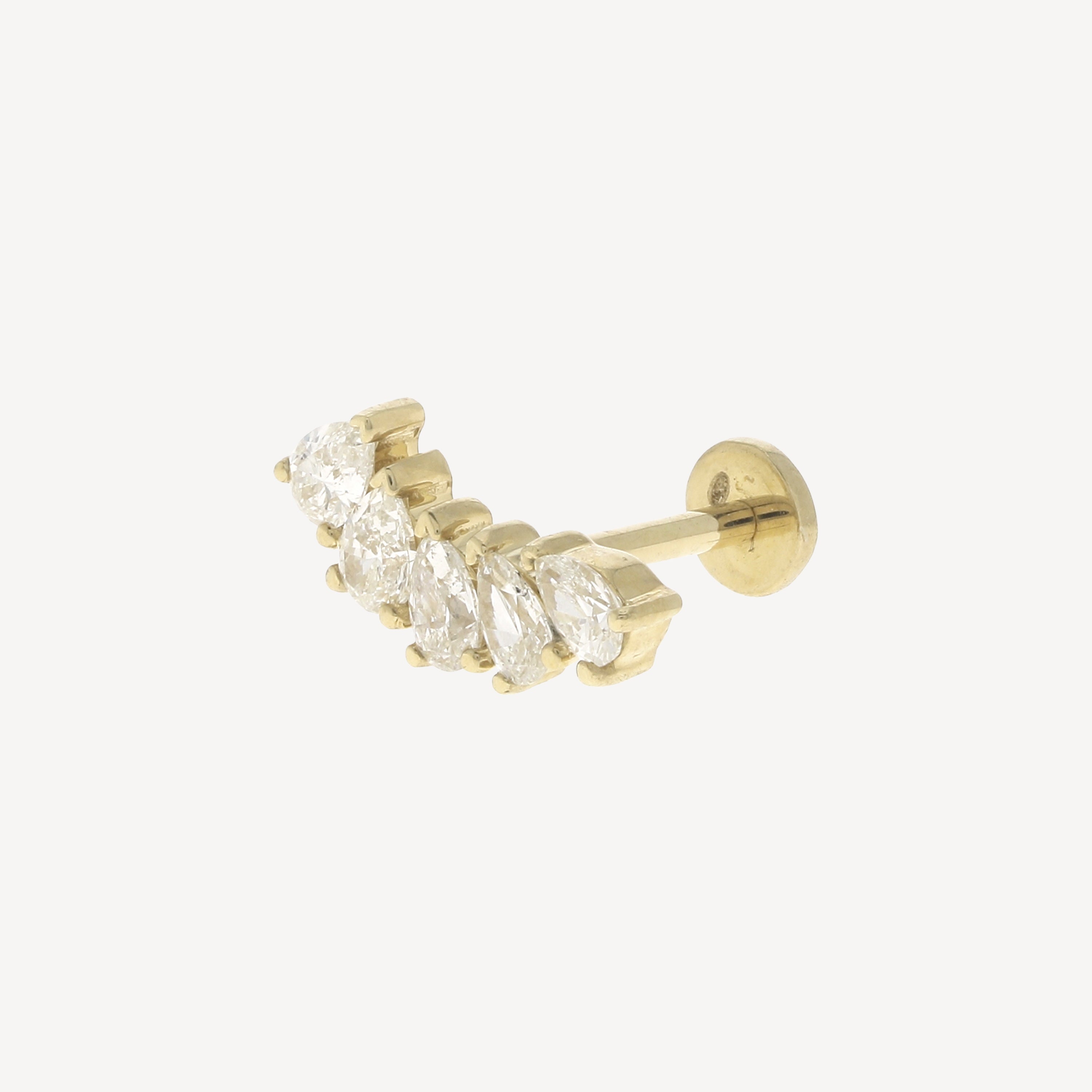 5 Pears Yellow Gold Stud