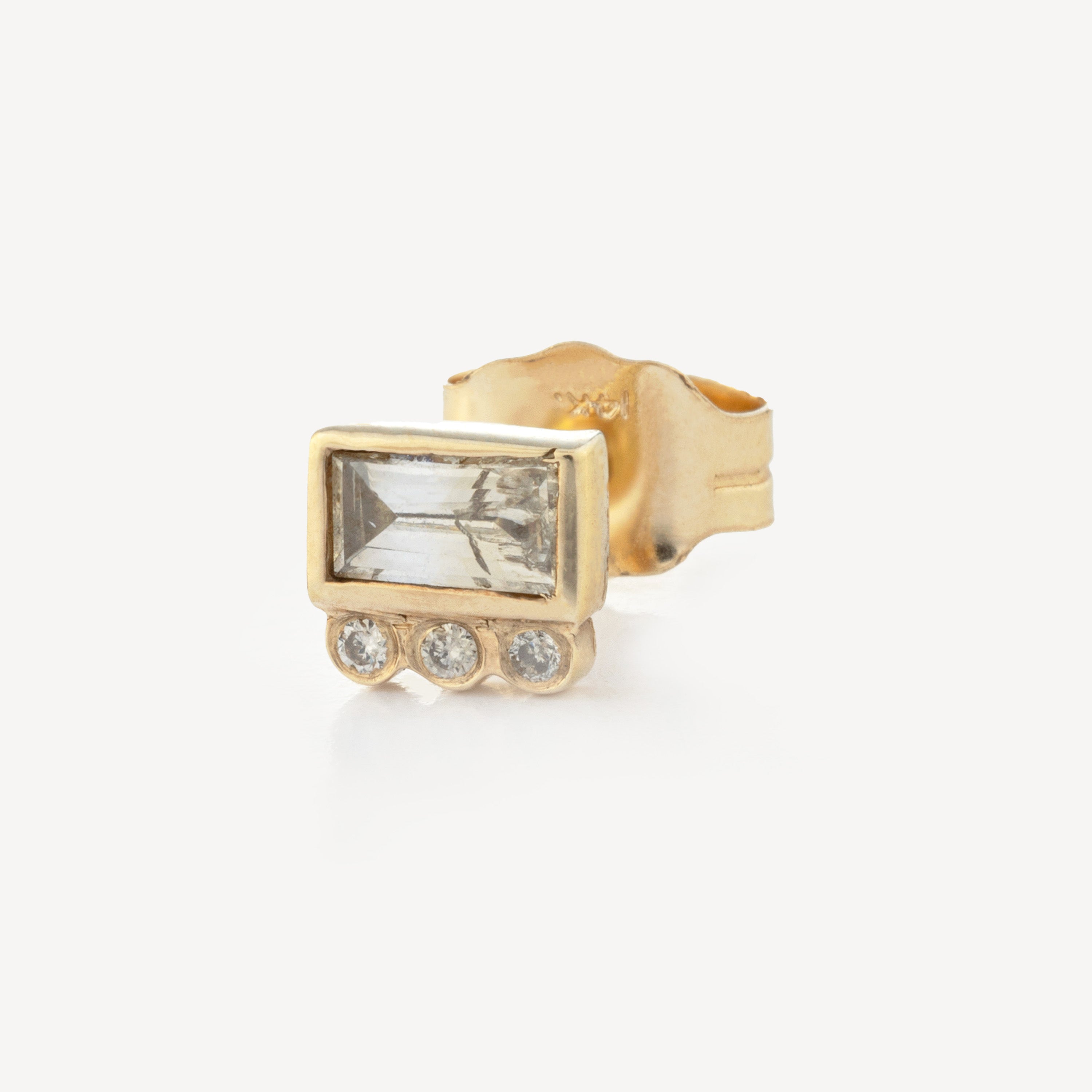 Diamond Baguette Stud