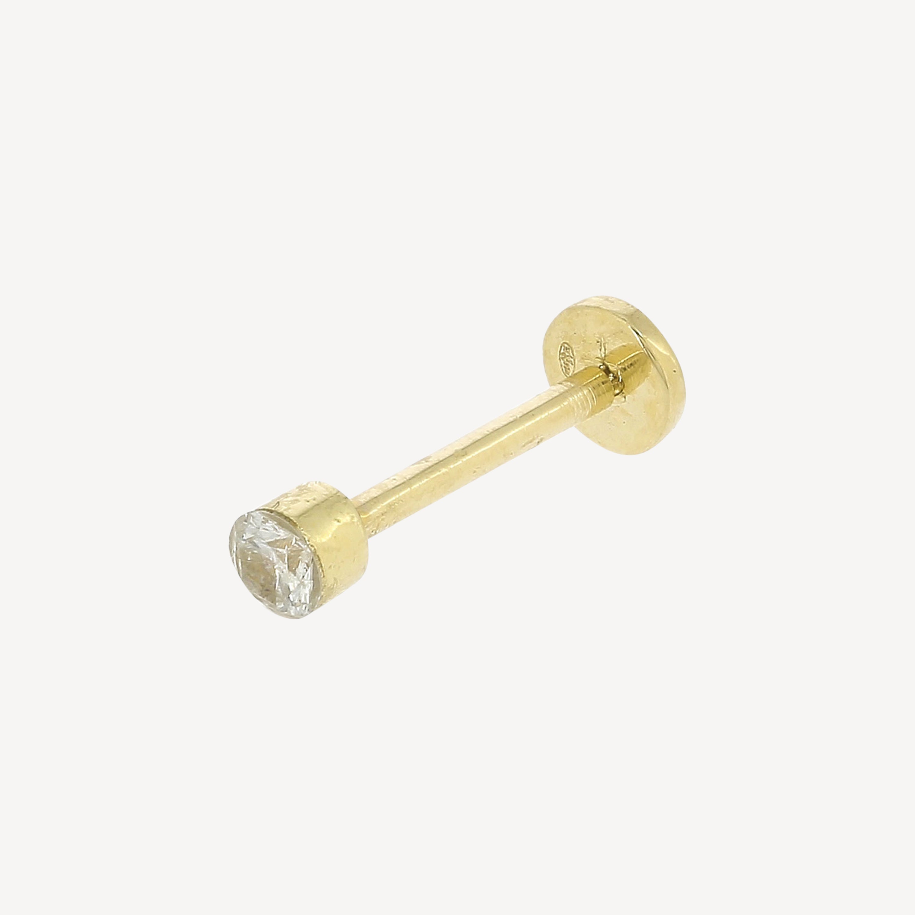 2.5mm Invisible Setting Yellow Gold Diamond Stud