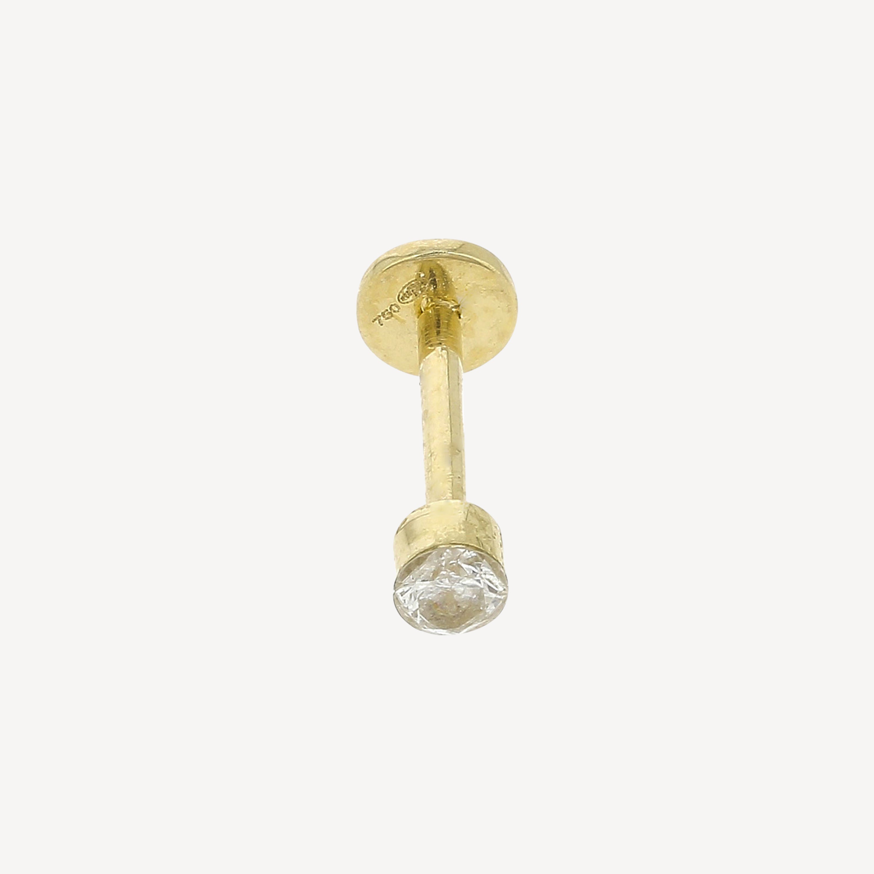 Diamant-Ohrstecker, 2,5 mm, unsichtbare Fassung, Gelbgold