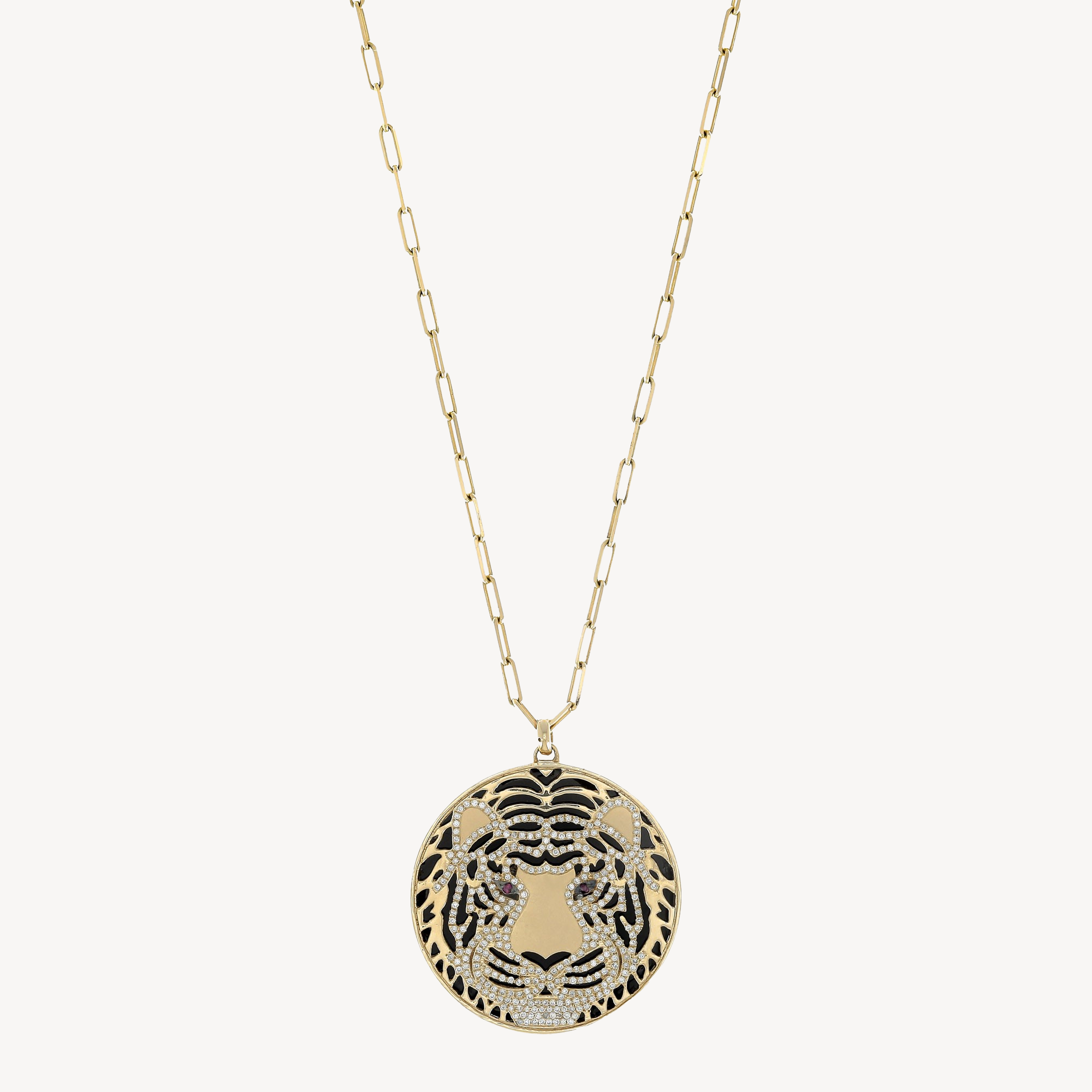 Tiger Diamond Necklace Rose Gold