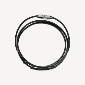 Armband 3 Touren Schwarzgold mit schwarzen Diamanten