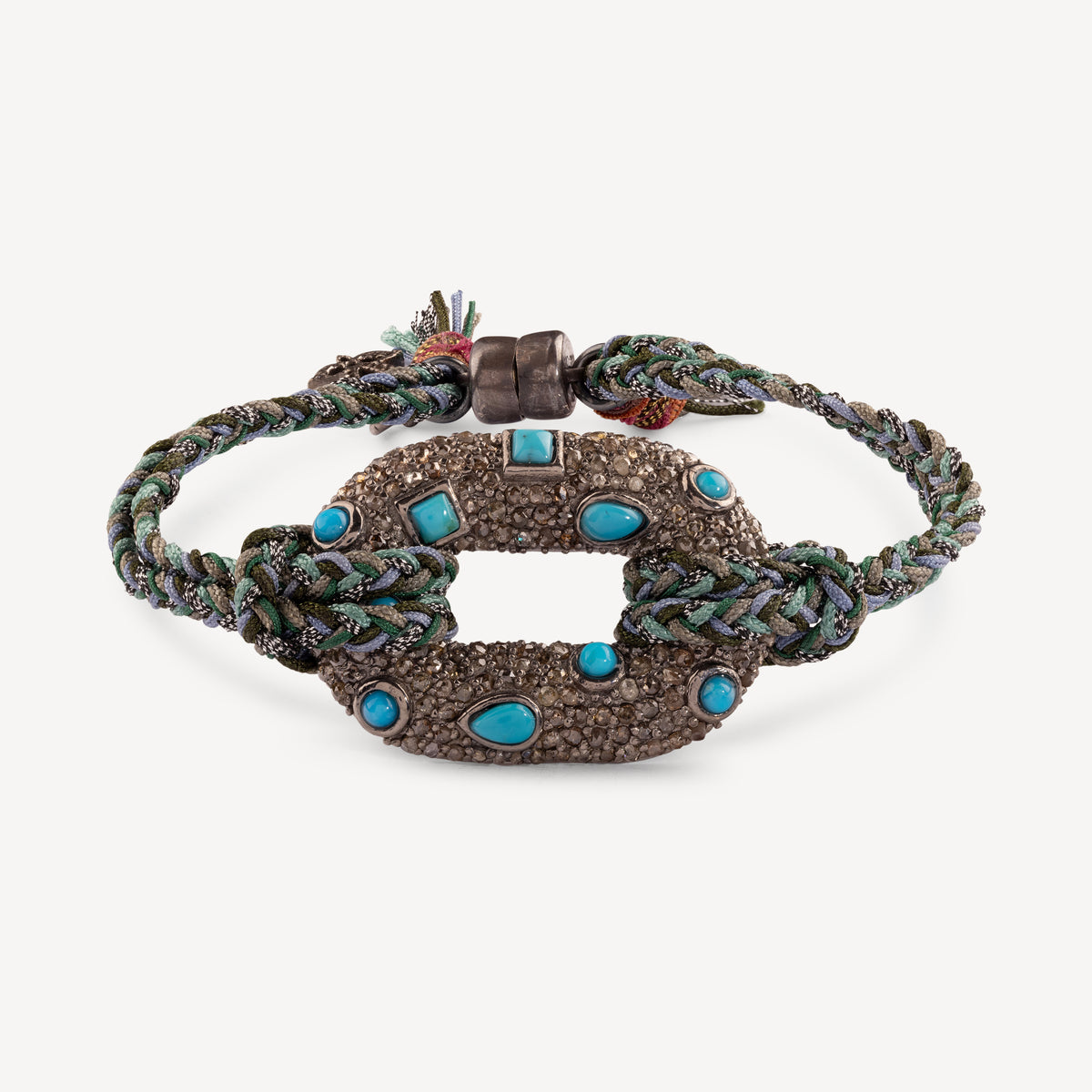 Türkisfarbenes Armband mit rundem Verschluss