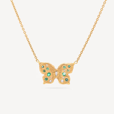 Collier Butterfly Emeraude