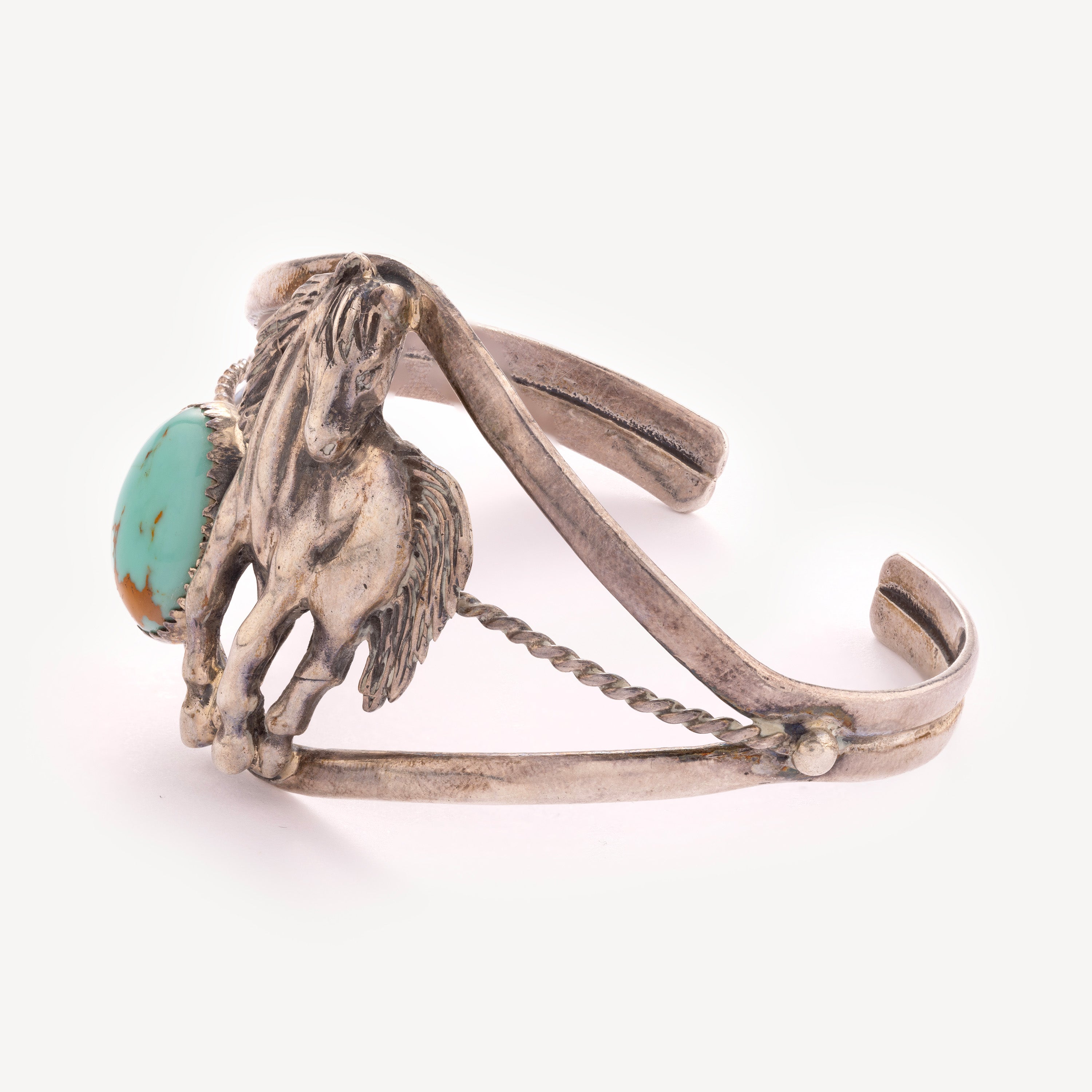 Bracelet cheval argent et turquoise