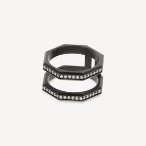 Bague Nova Or Noir Diamants Blancs