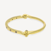 Bracelet Yellow Gold Brown Diamond Burnished
