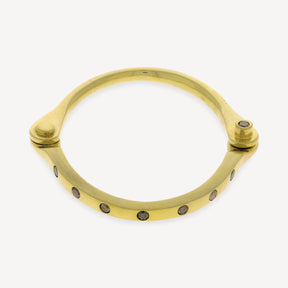Bracelet Yellow Gold Brown Diamond Burnished