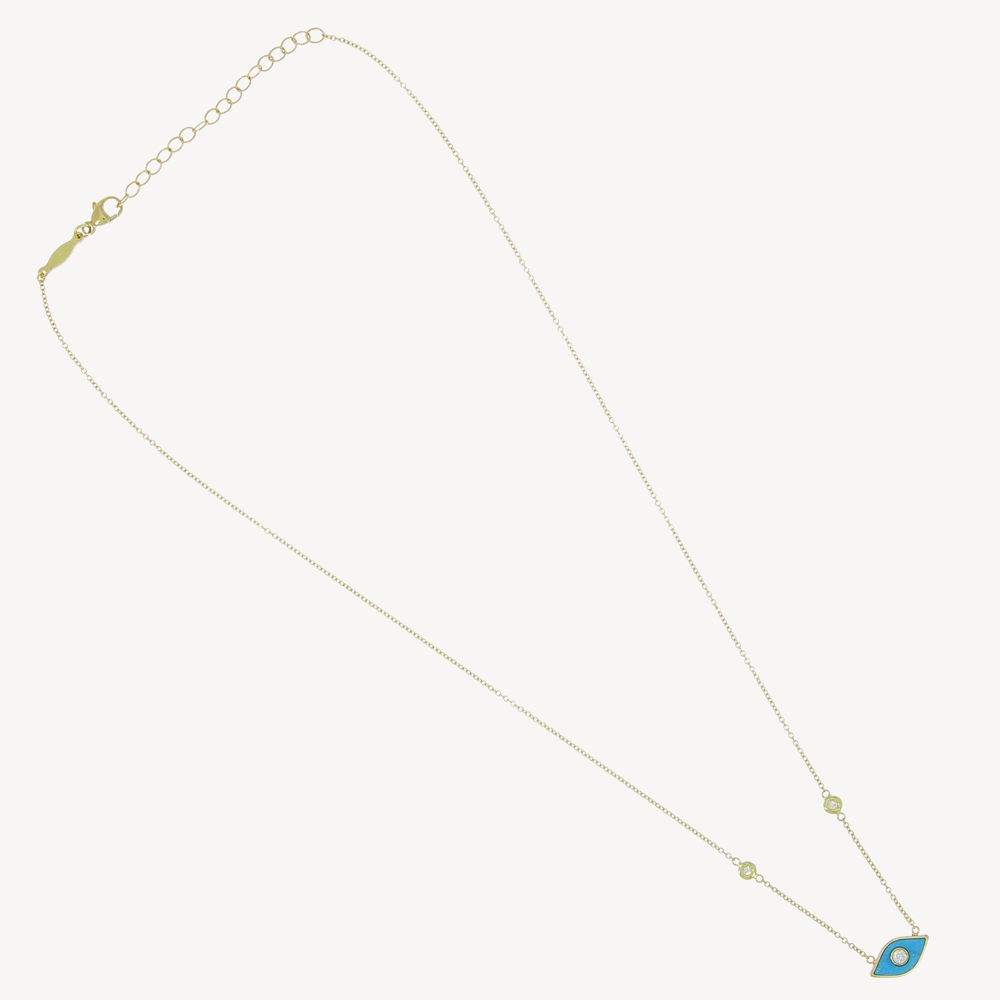 Collier oeil turquoise or jaune