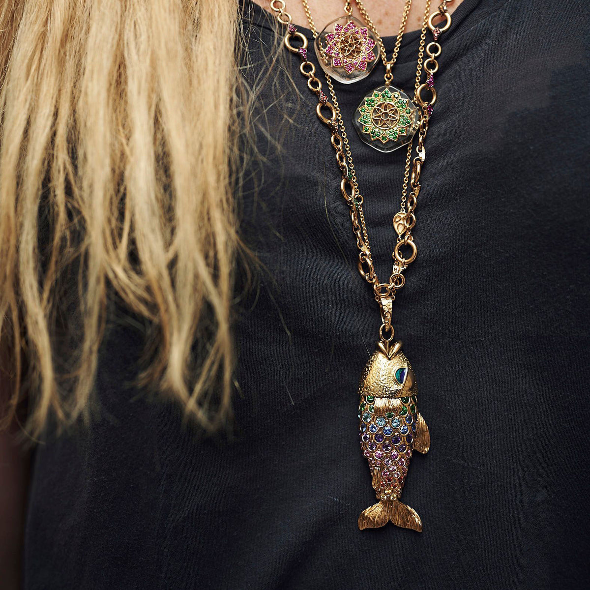 Collier Poisson Bleu Violet