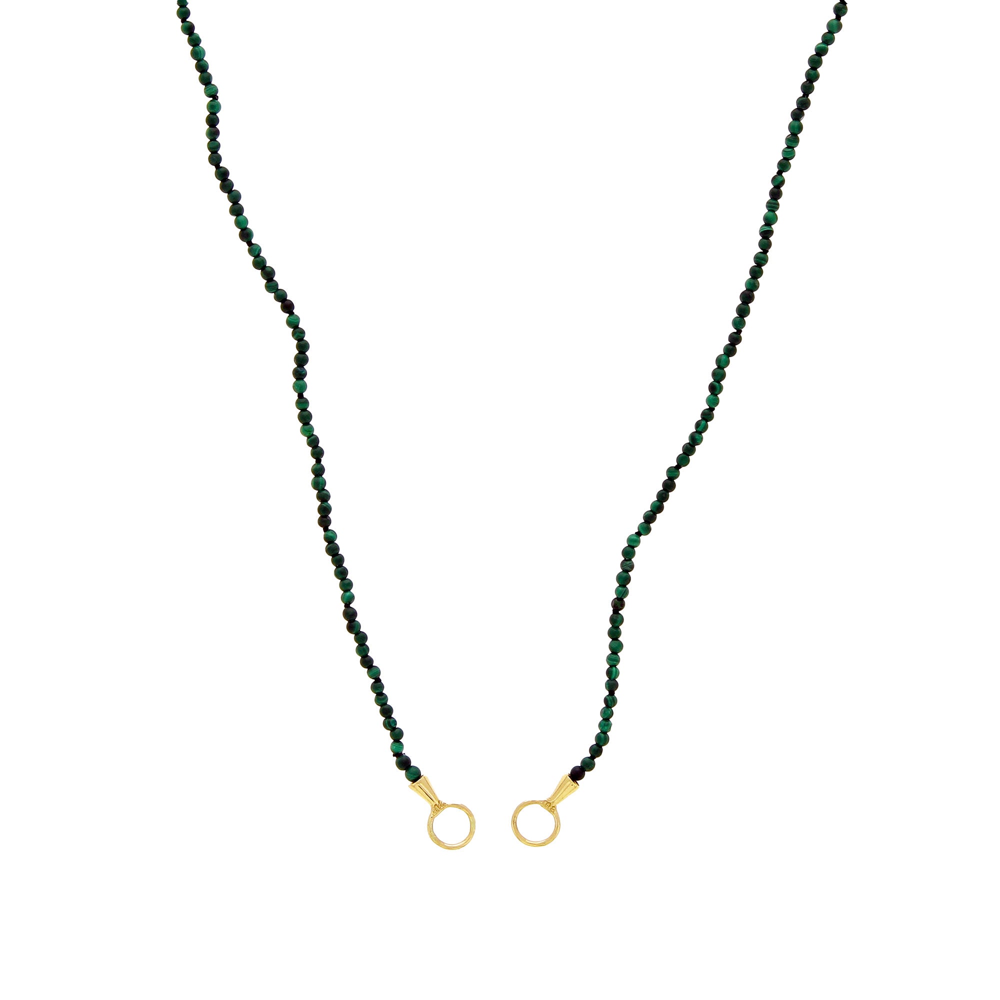 17 Malachite Strand with Yellow Gold Loops