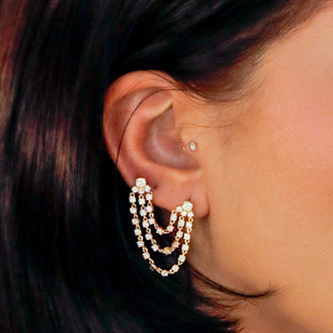 Smart 36 Diamonds Yellow Gold Earring