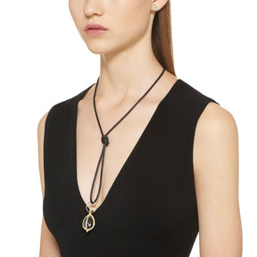 32" Black Leather Cord