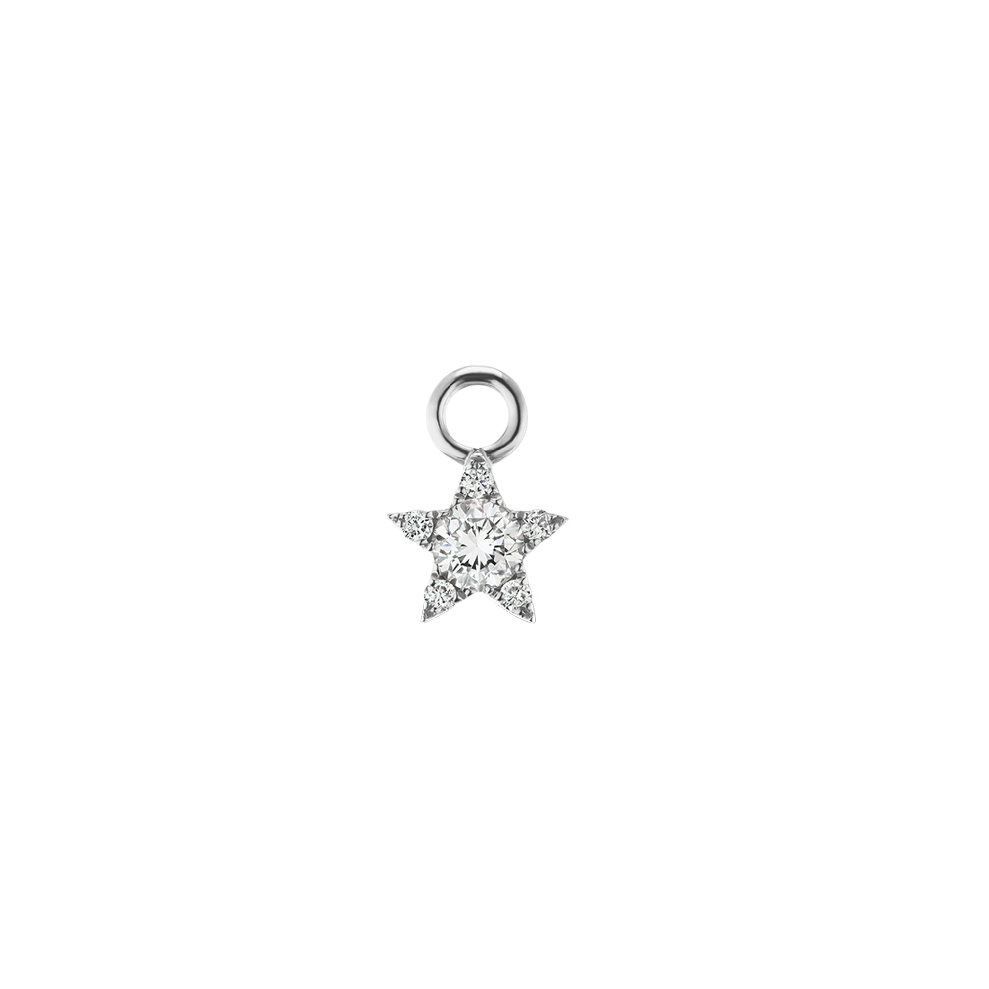 4.5mm White Gold Diamond Star Charm