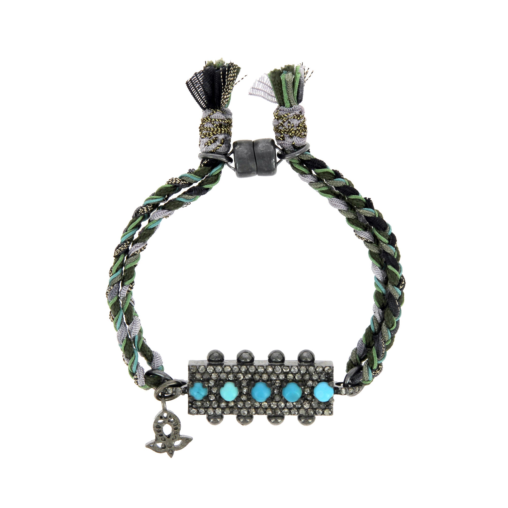 Five Turquoise Bar Clasp Bracelet
