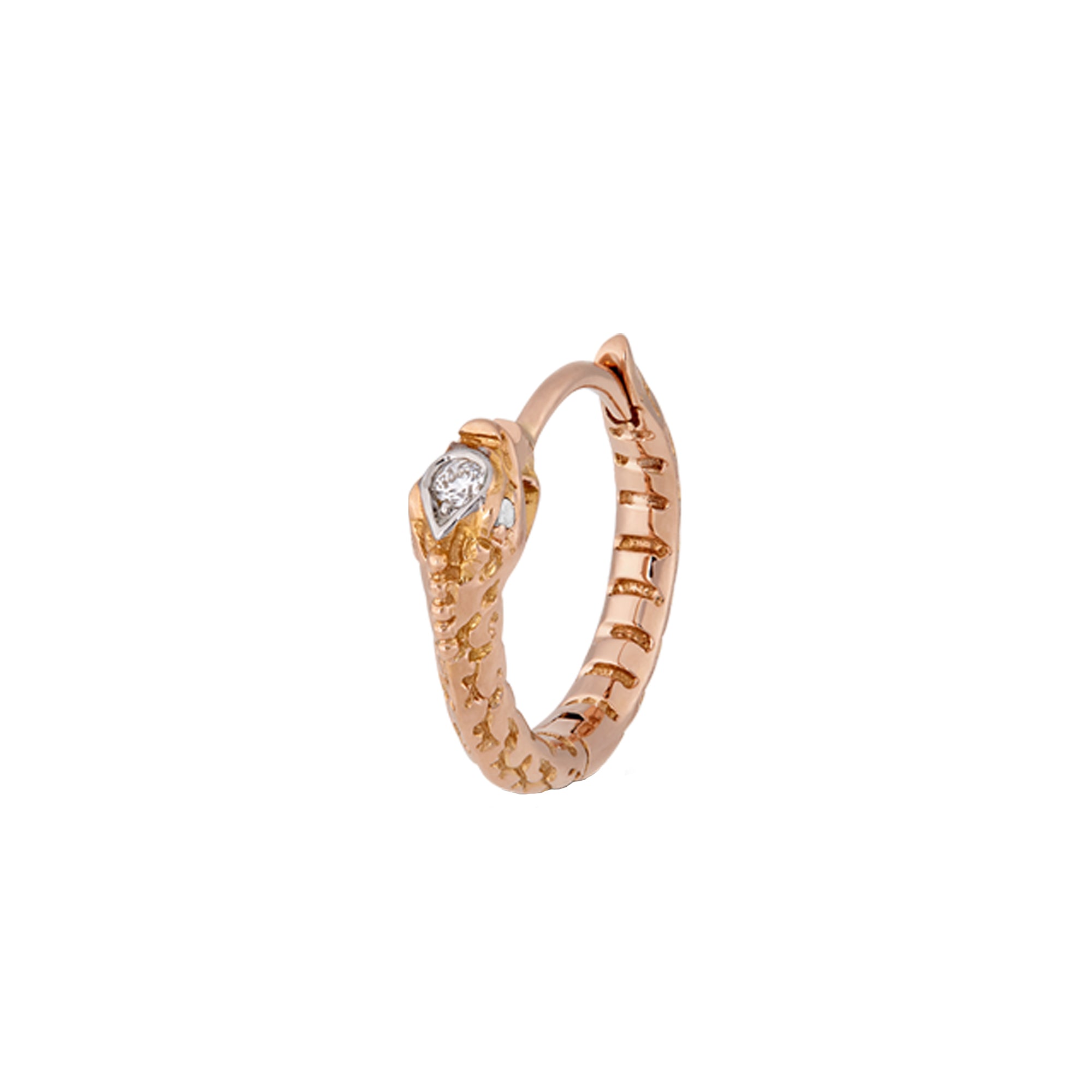 Ouroboros Diamond Earring 6.5mm Rose Gold