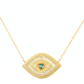Collier Full Eye Diamants et Trilyan Tourmaline
