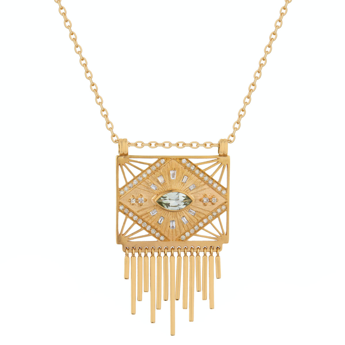 Collier Oeil Tourmaline Marquise & Diamants
