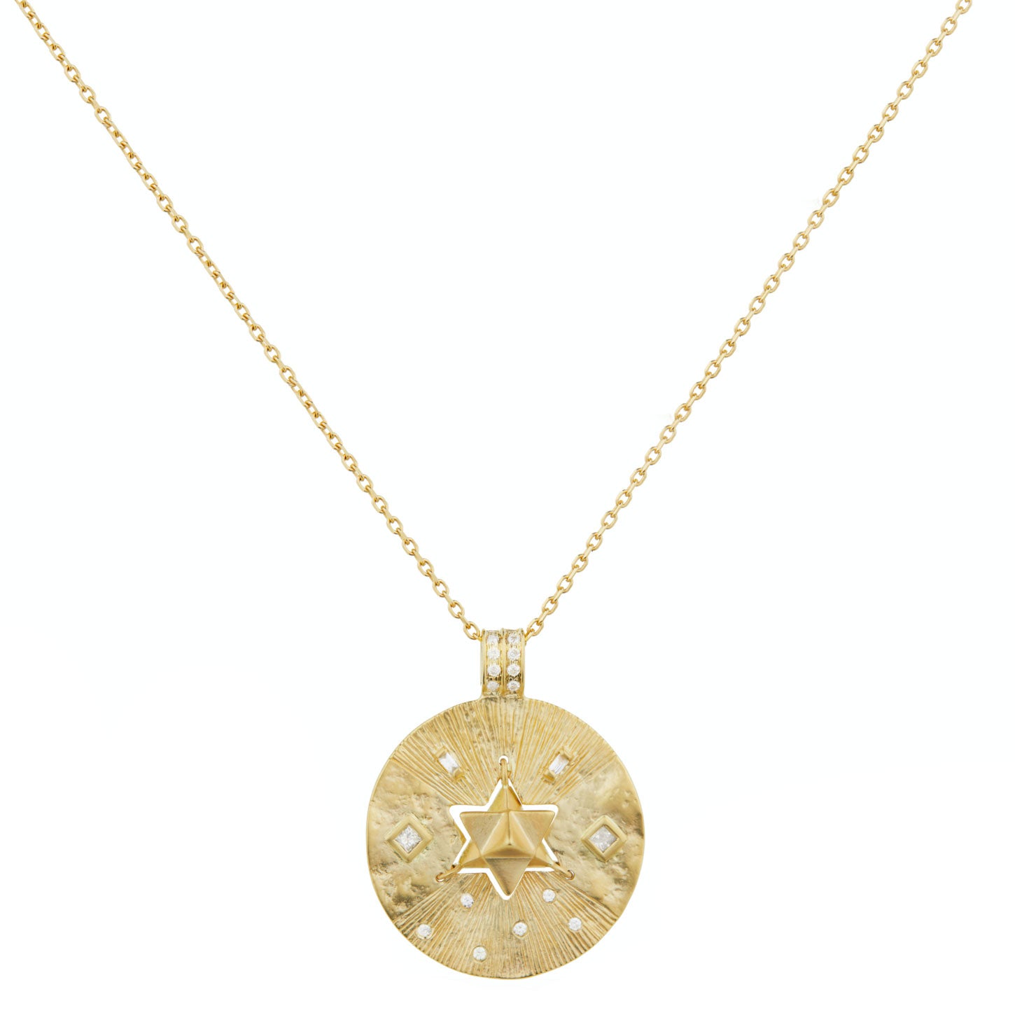 Collier Médaille Merkaba Diamants