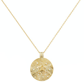 Collier Médaille Merkaba Diamants