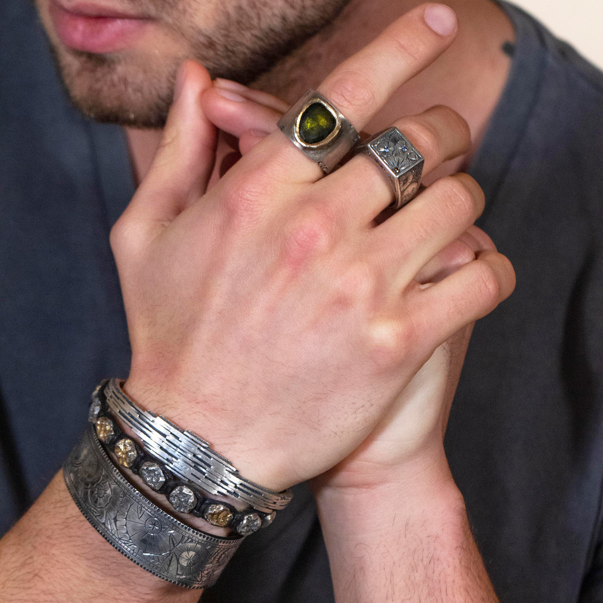 Diamond and Sapphire Signet Ring