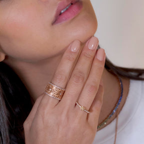 Bague Alliance Or Rose Diamant Blanc