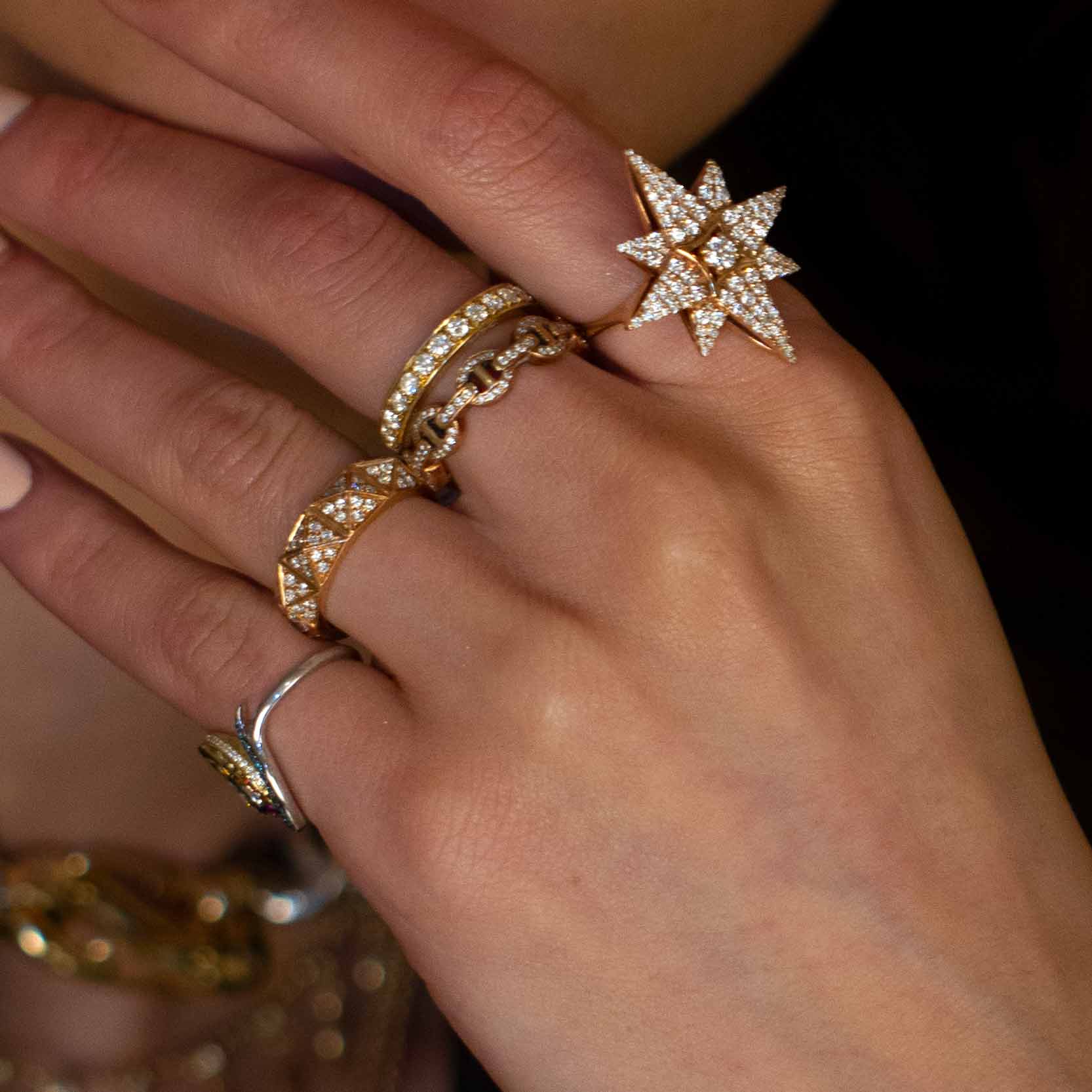 Americana Ring with White Diamonds