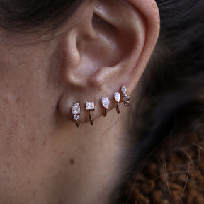 Creole 6.5mm Roségold Birne 3.5x2.5mm