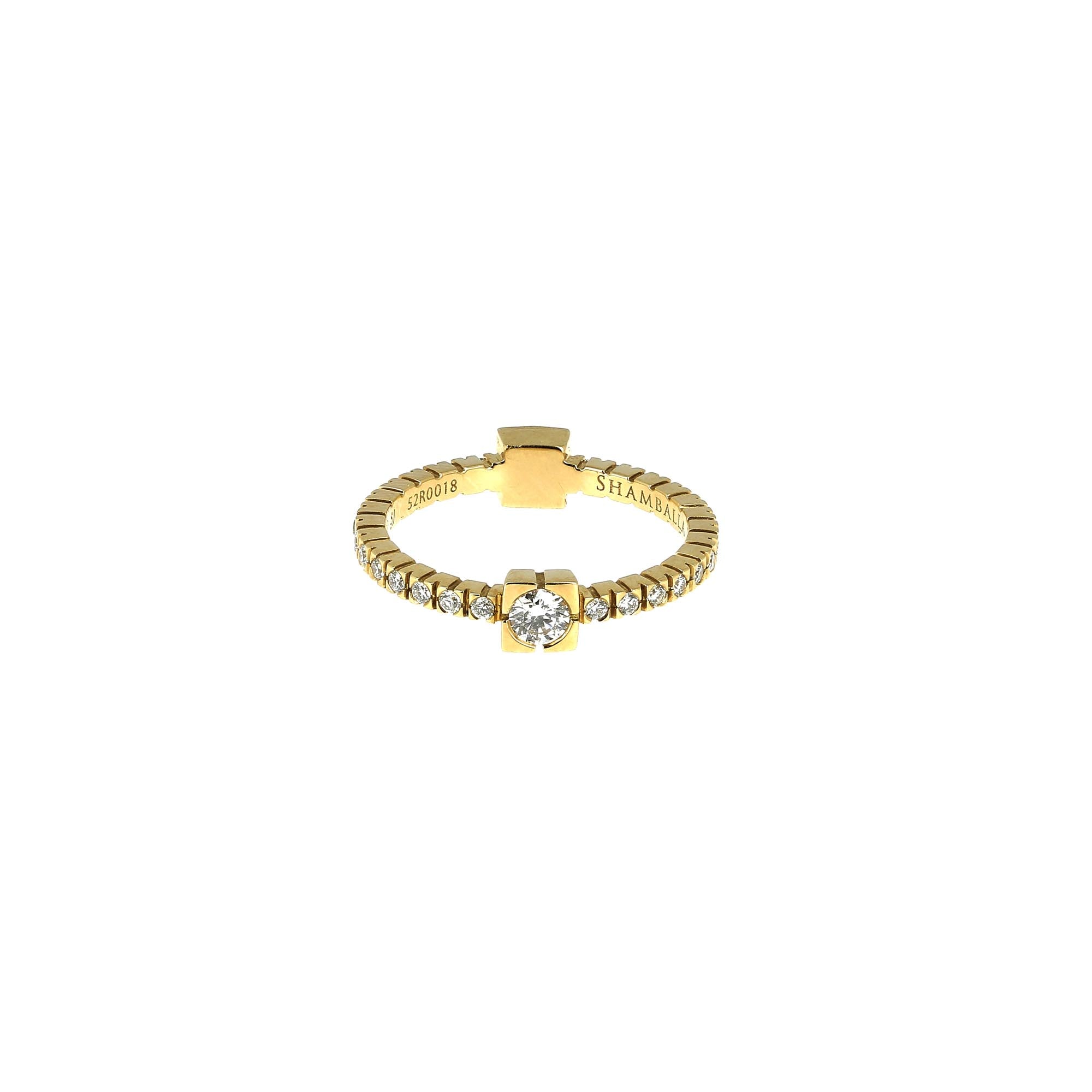 Alliance-Ring aus Gelbgold mit weißem Diamant