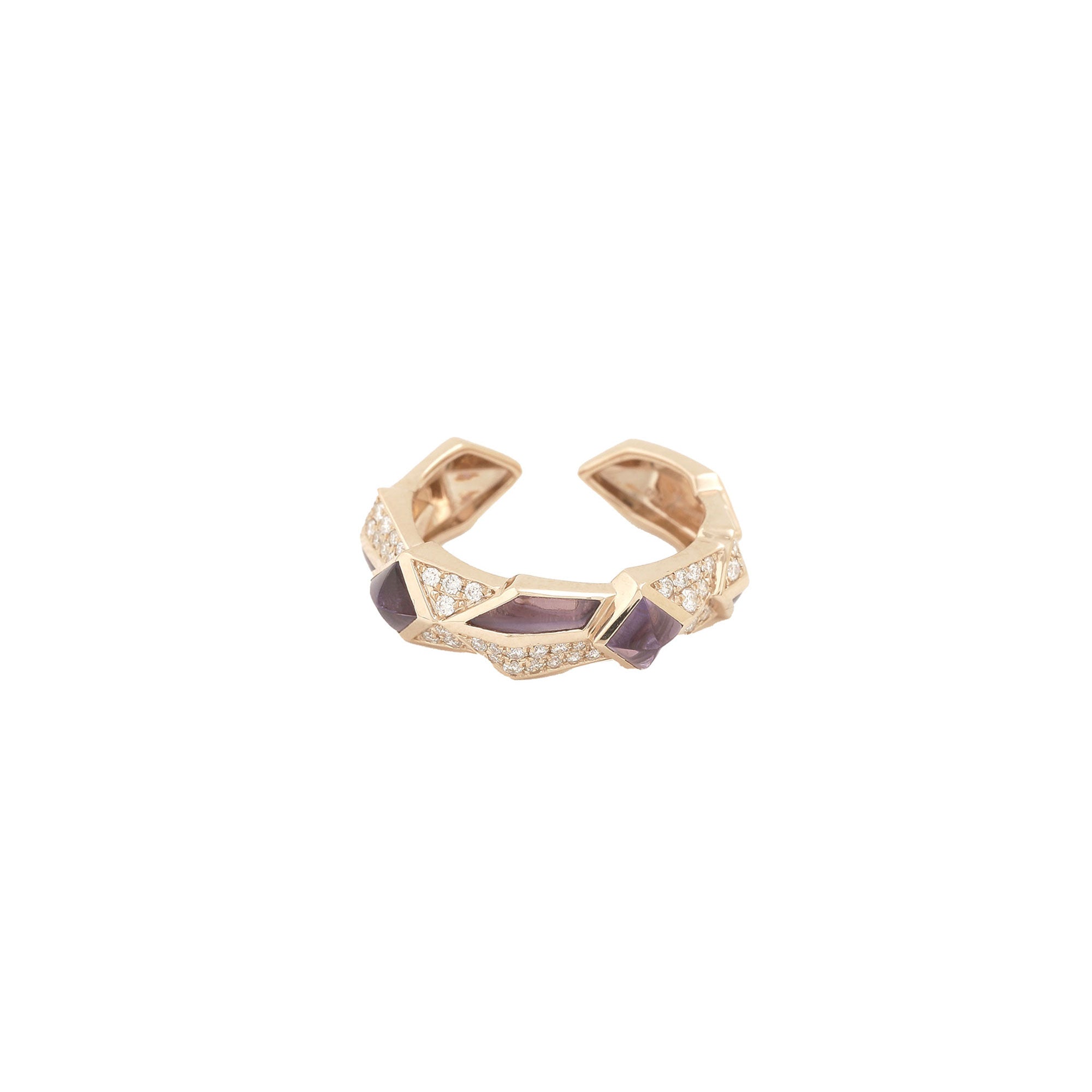 Ausgefallener schlichter Amethyst-Ring
