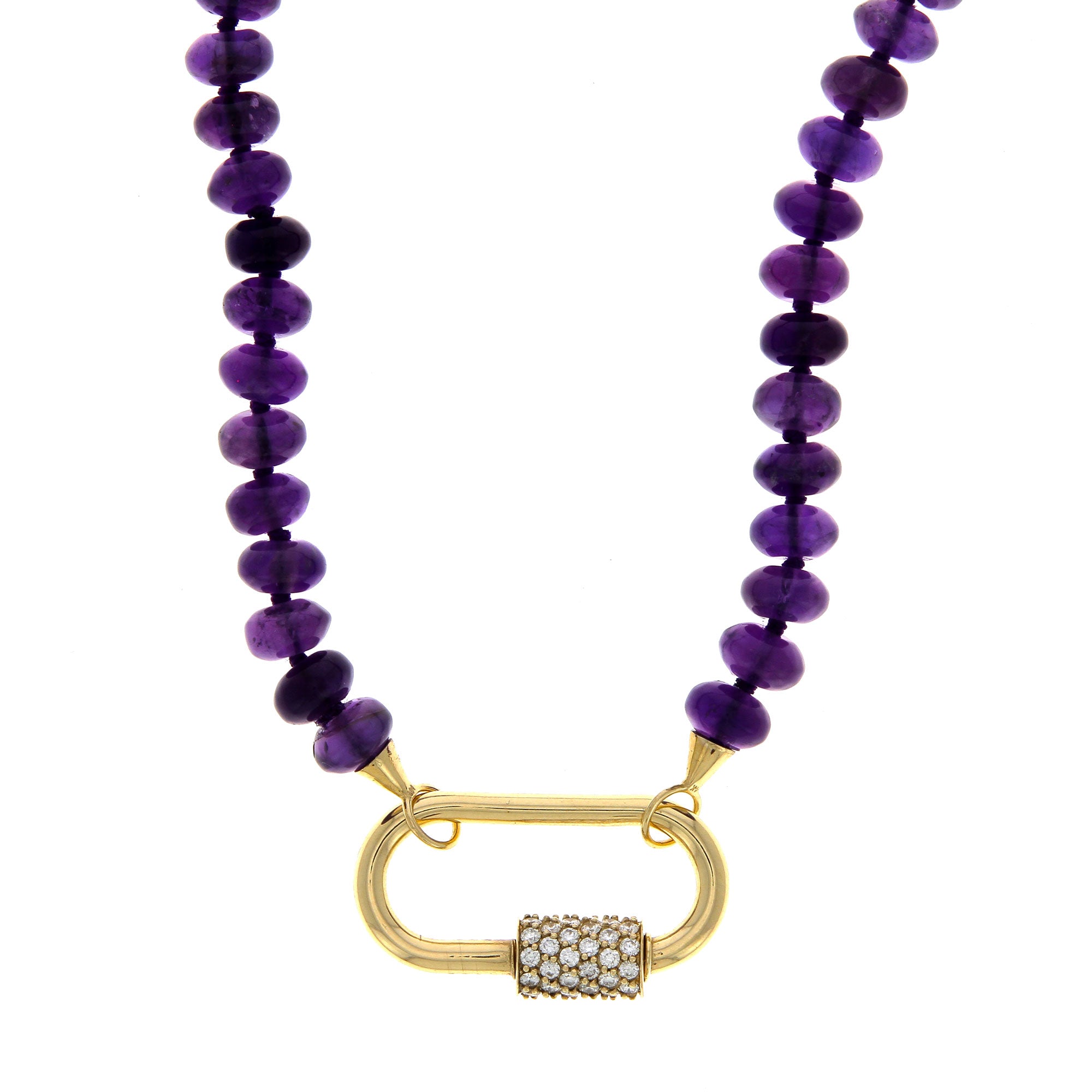 Amethyst Necklace Yellow Gold Clasp