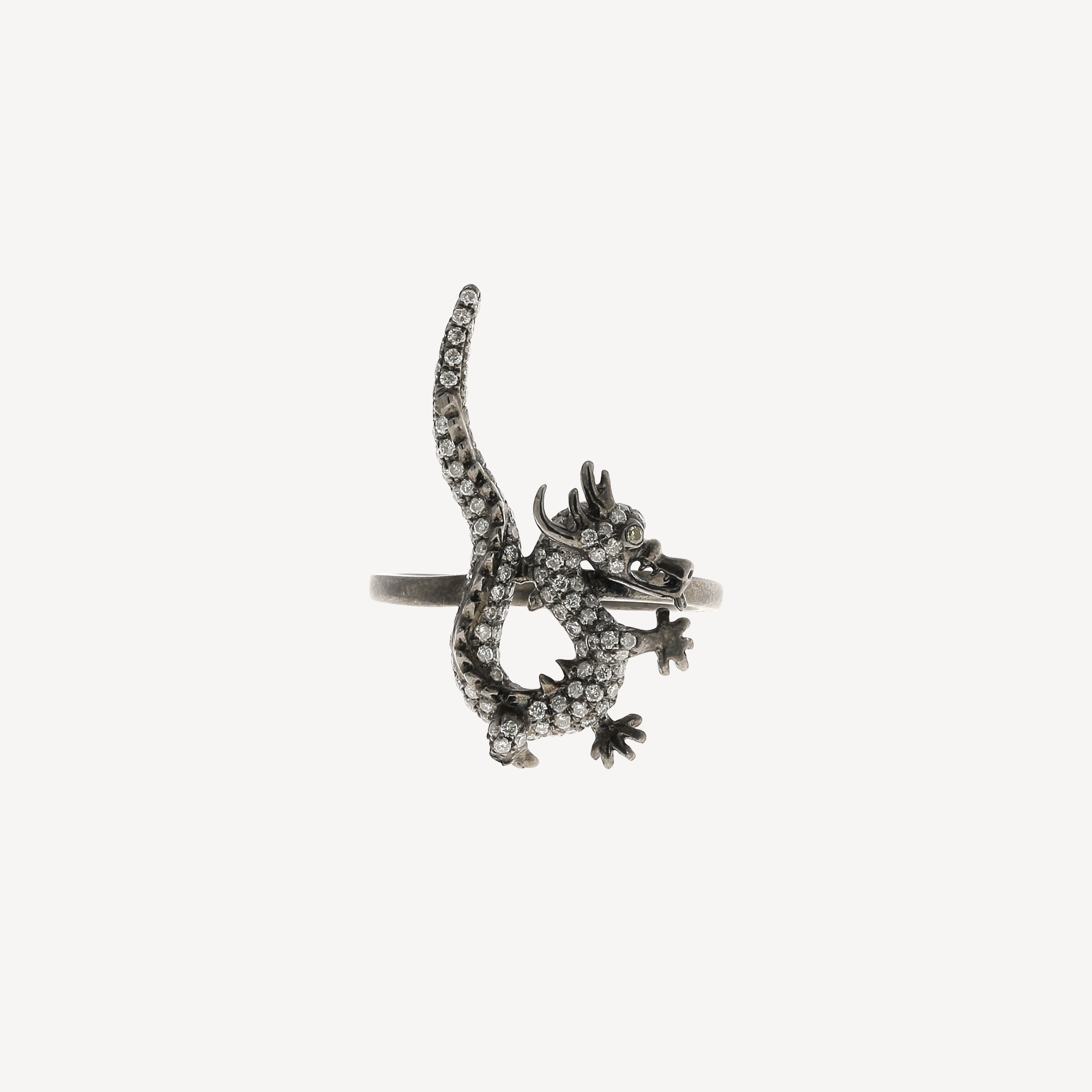 Dragon Ring Black Gold Diamonds