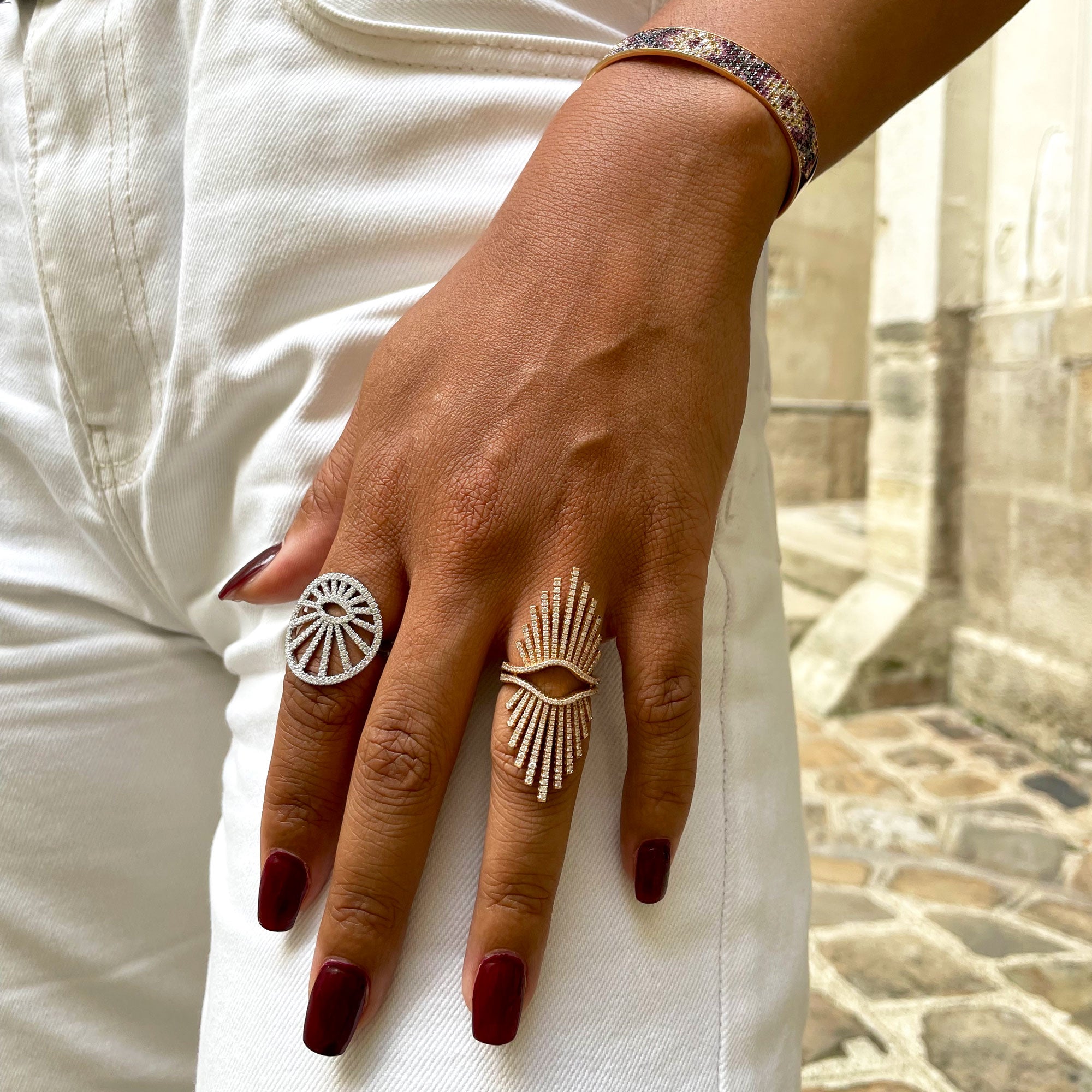 Capri-Ring aus Weißgold und Diamanten