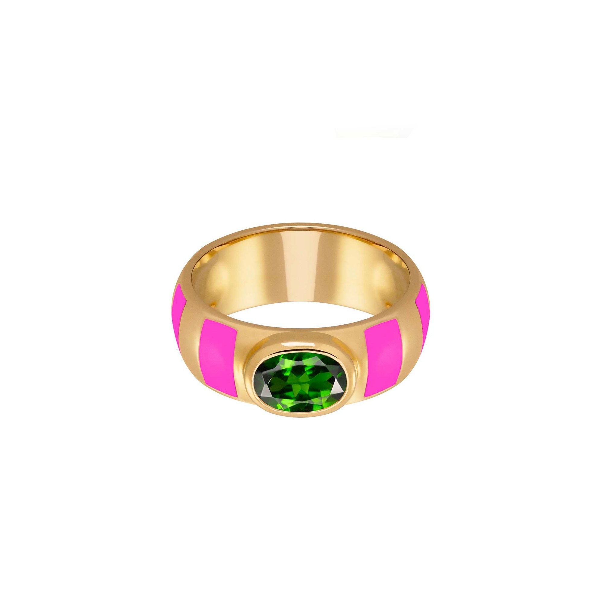 Delphine Auricular Green Diopside Ring