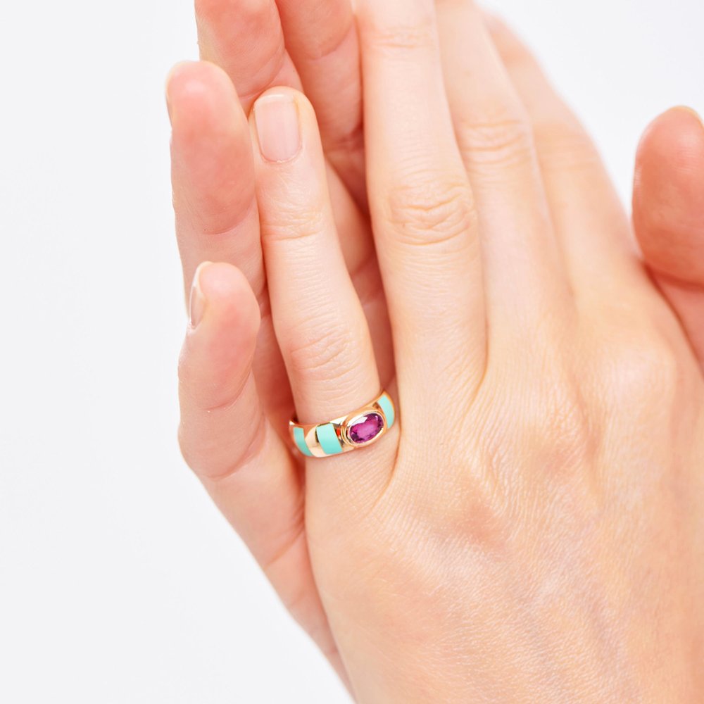 Auriculaire Sapphire Amethyst Delphine Ring