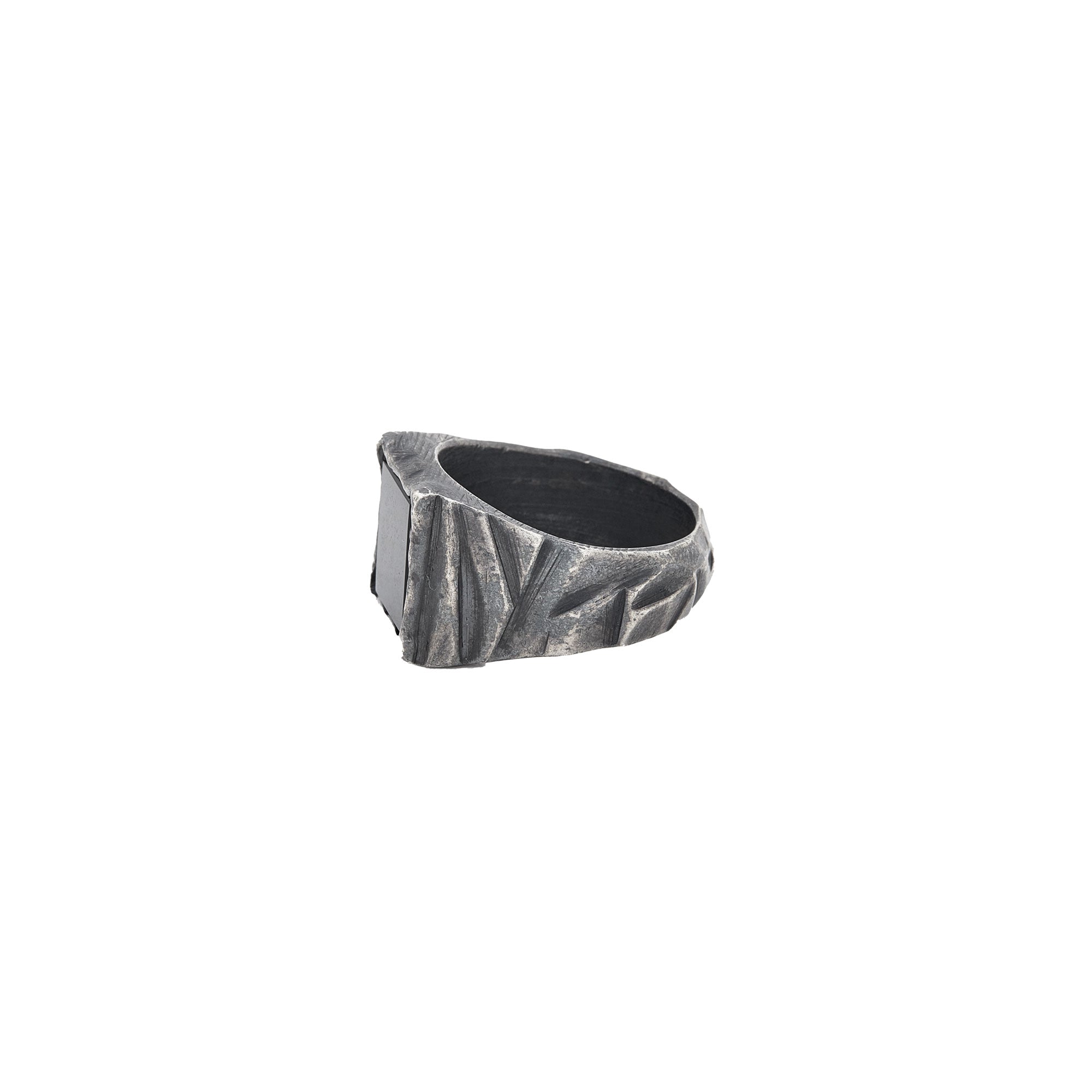 Silver Square Onyx Ring