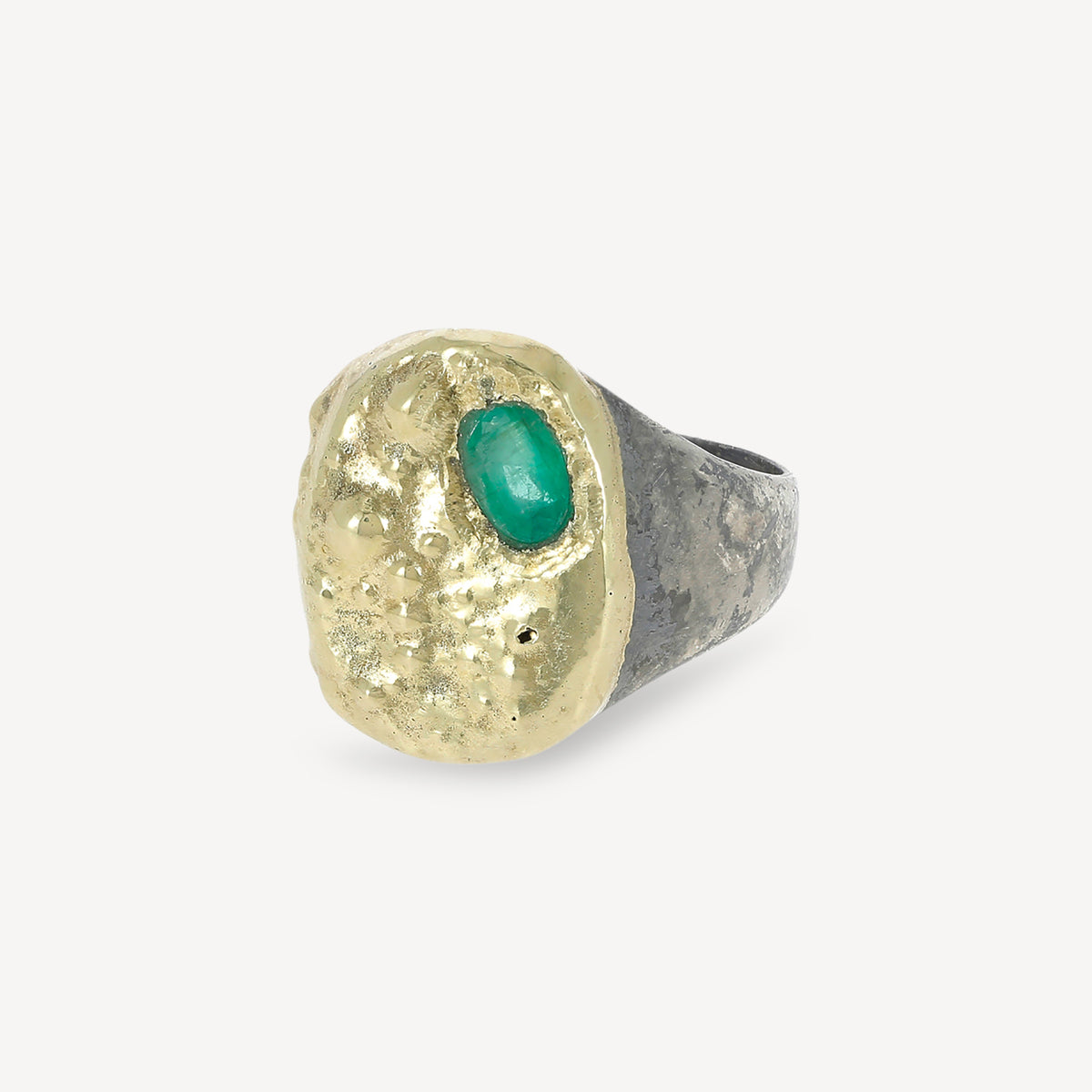 Bague Ovale Or et Emeraude