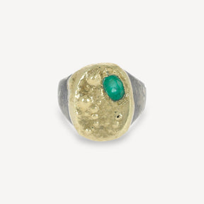 Gold und Smaragd Ovaler Ring