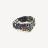 Violettem Opal und Diamant Rechteckiger Ring