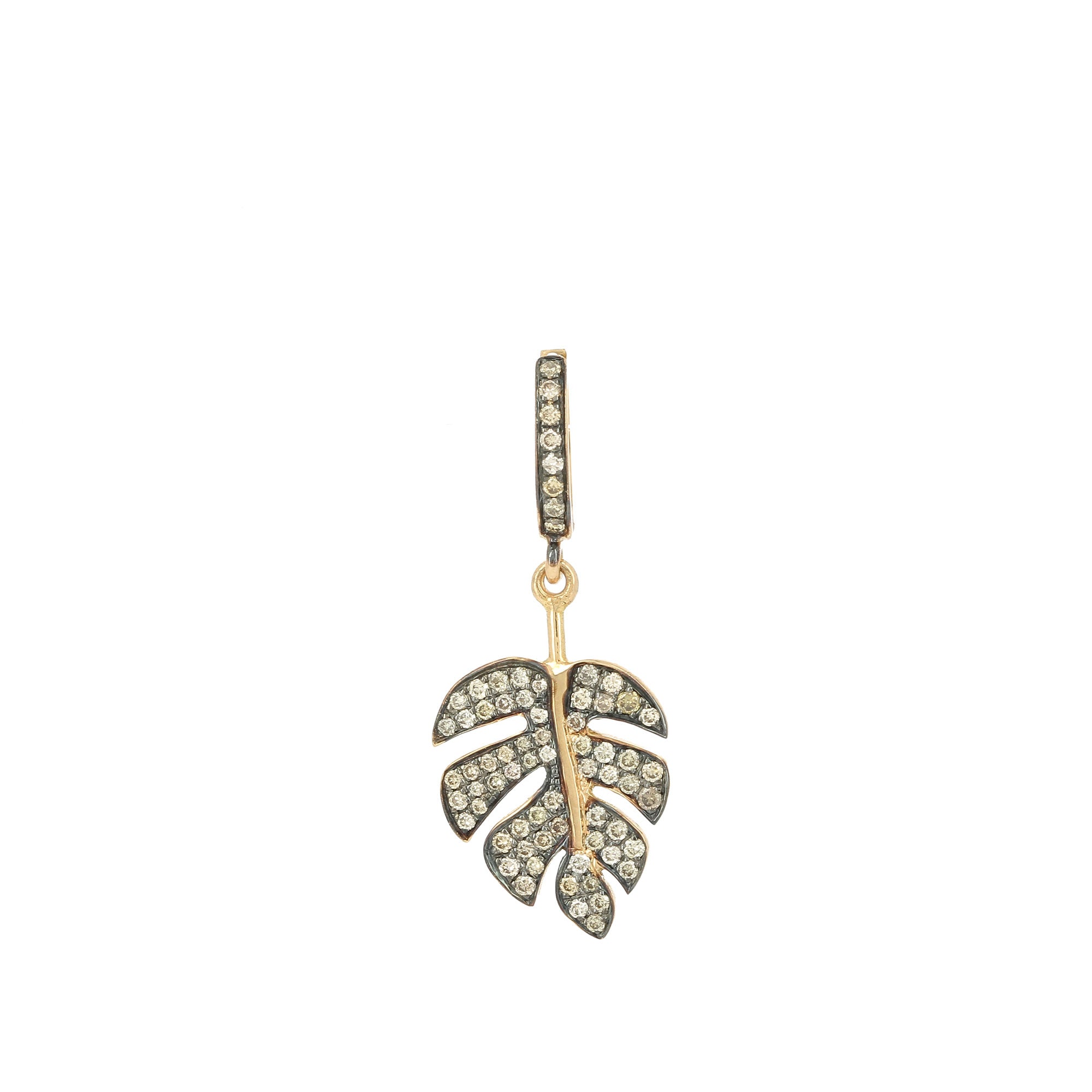 Boucle d'oreille Leaf Diamant Brun