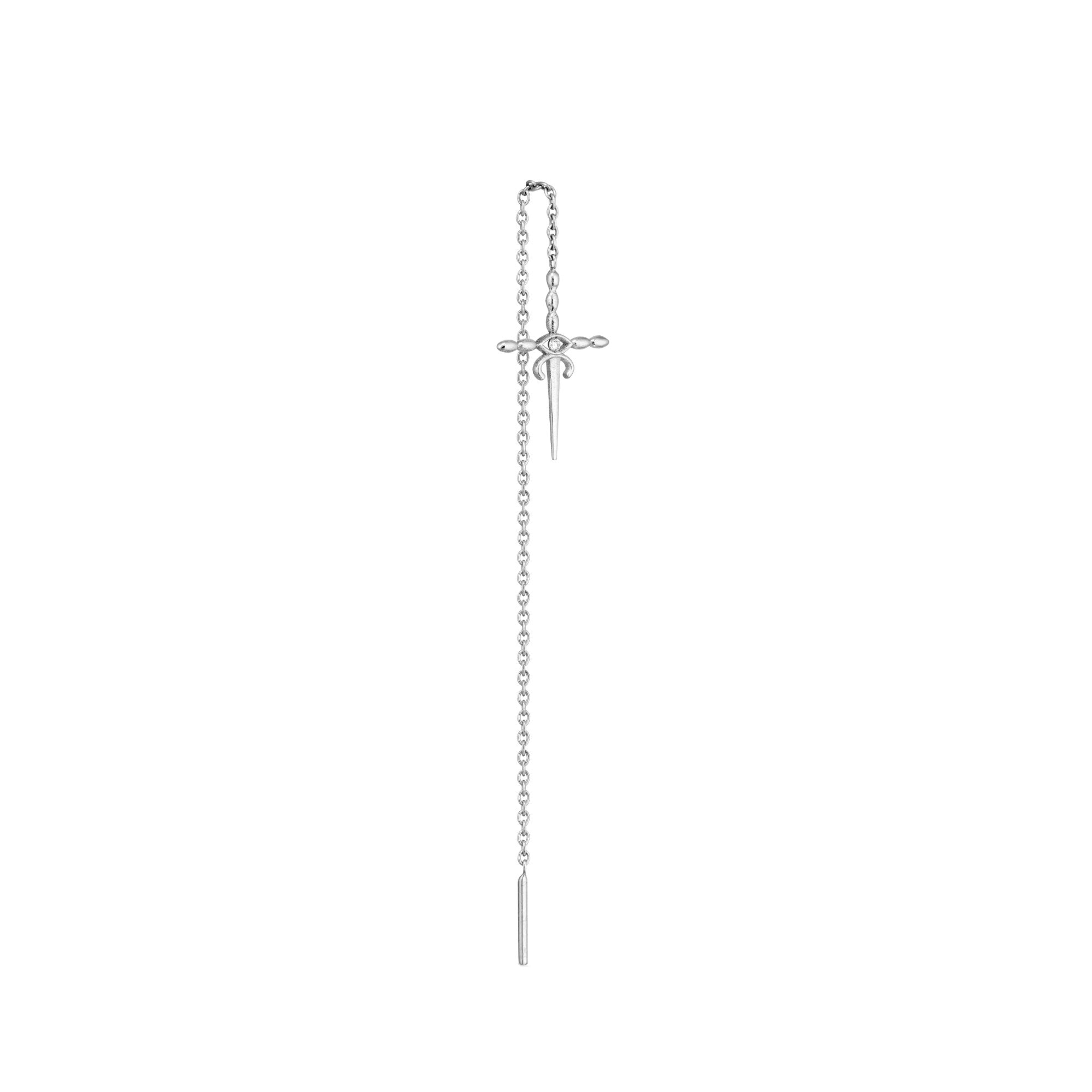 White Gold Daly Sword Earring