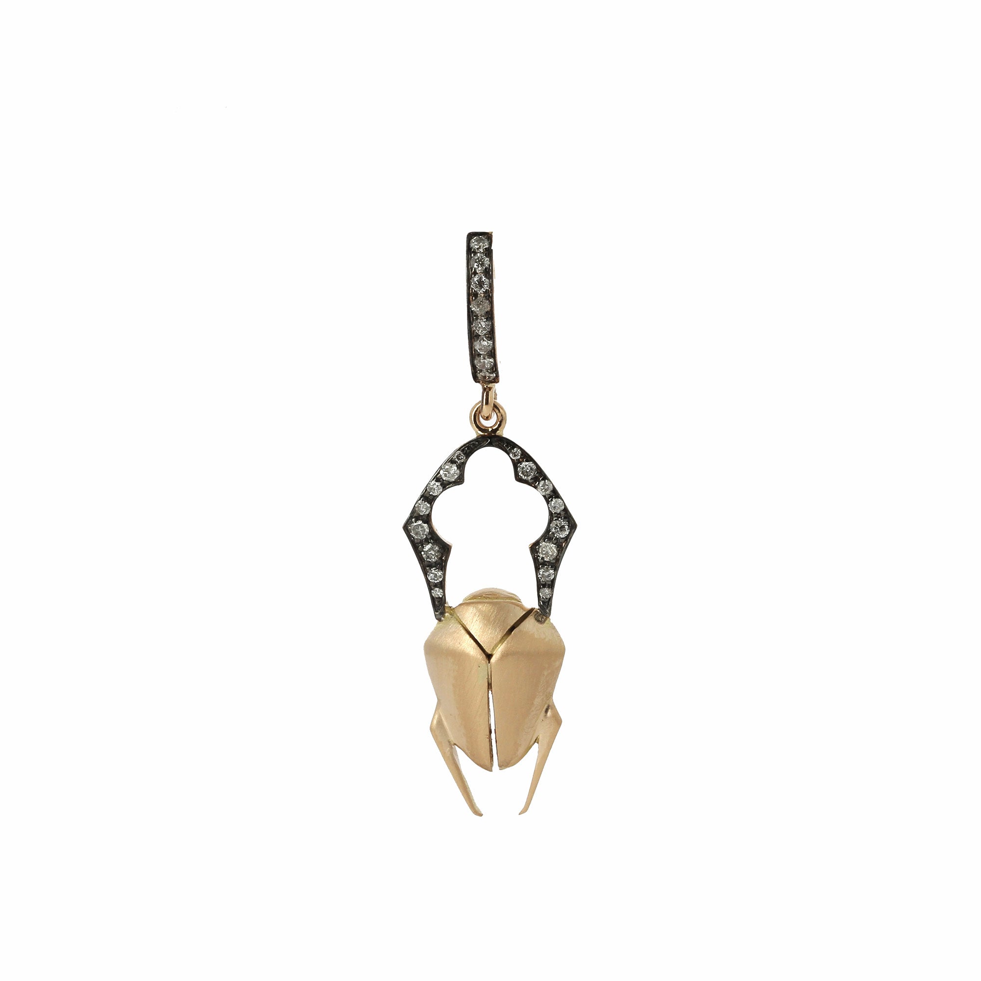 Beetle Earring Brushed Rose Gold
