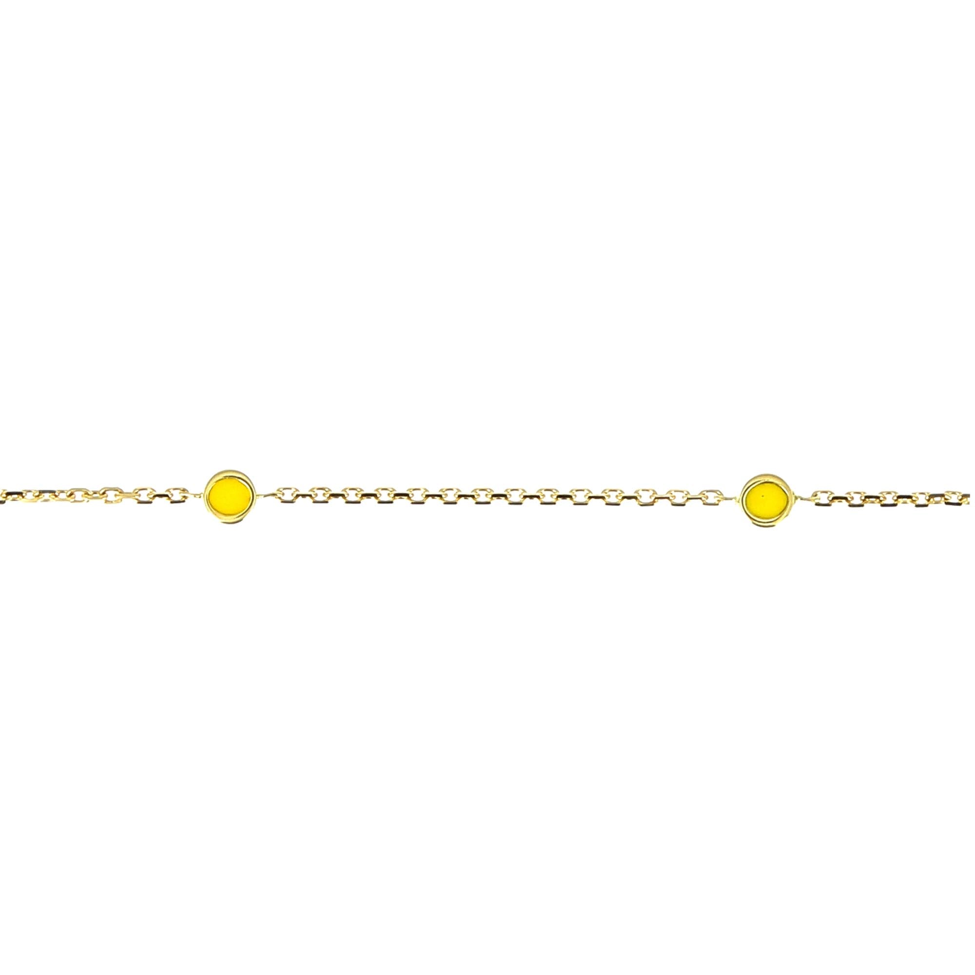 Armband mit 5 gelben diamantenen emaillierten Zielen