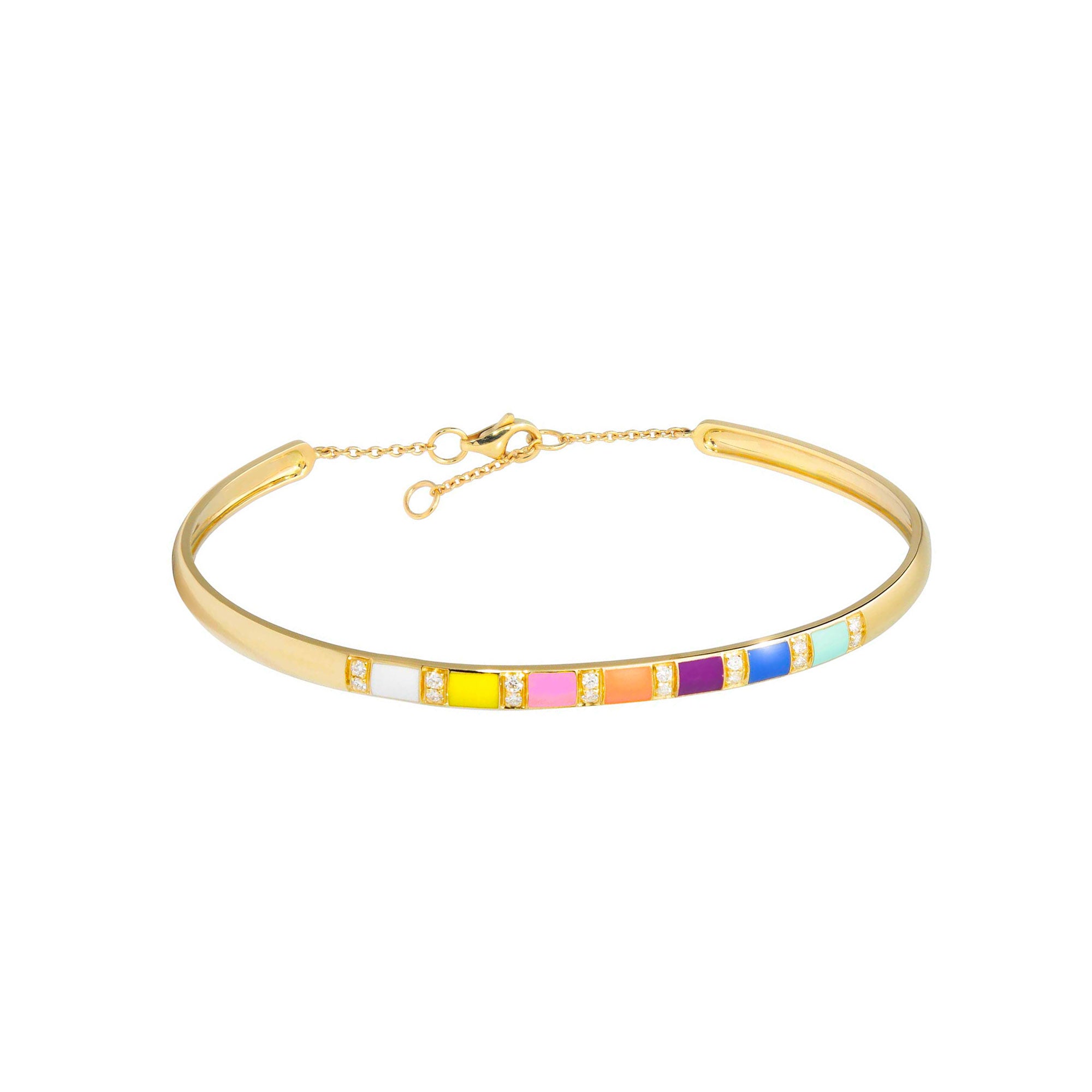 Multicolor Email and Diamonds Billie Bracelet