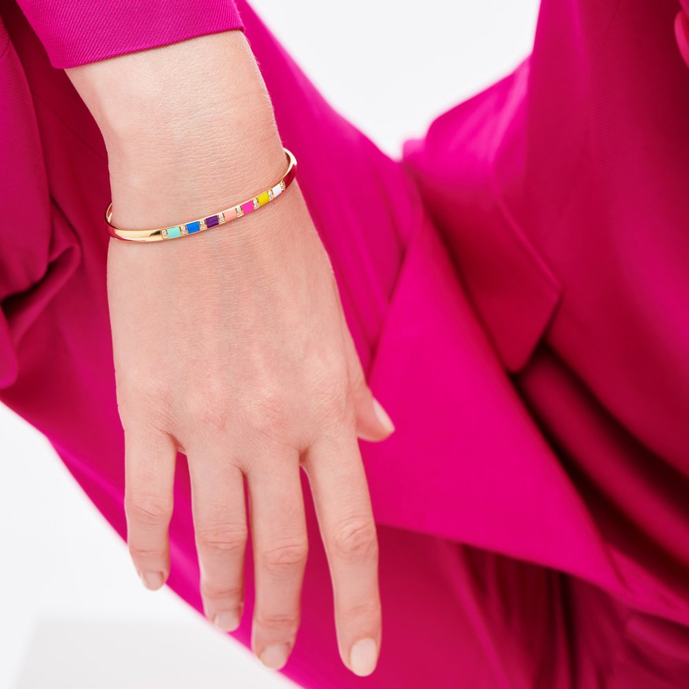 Multicolor Email and Diamonds Billie Bracelet