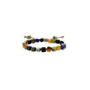 Bracelet Cube Bead Mix Gemstones