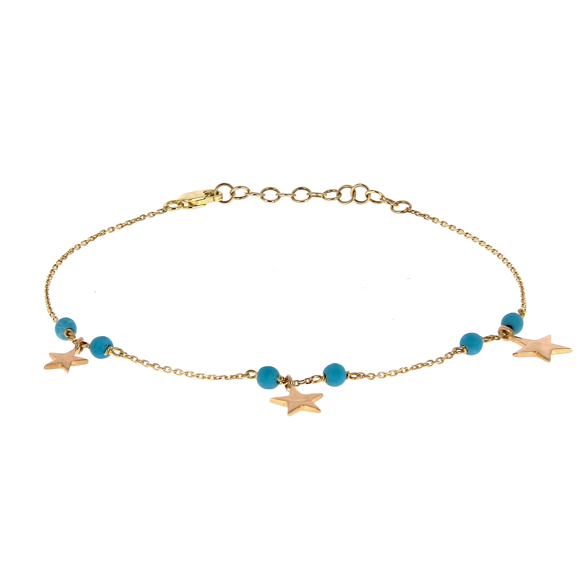 Bracelet de Cheville 3 Etoiles Turquoise