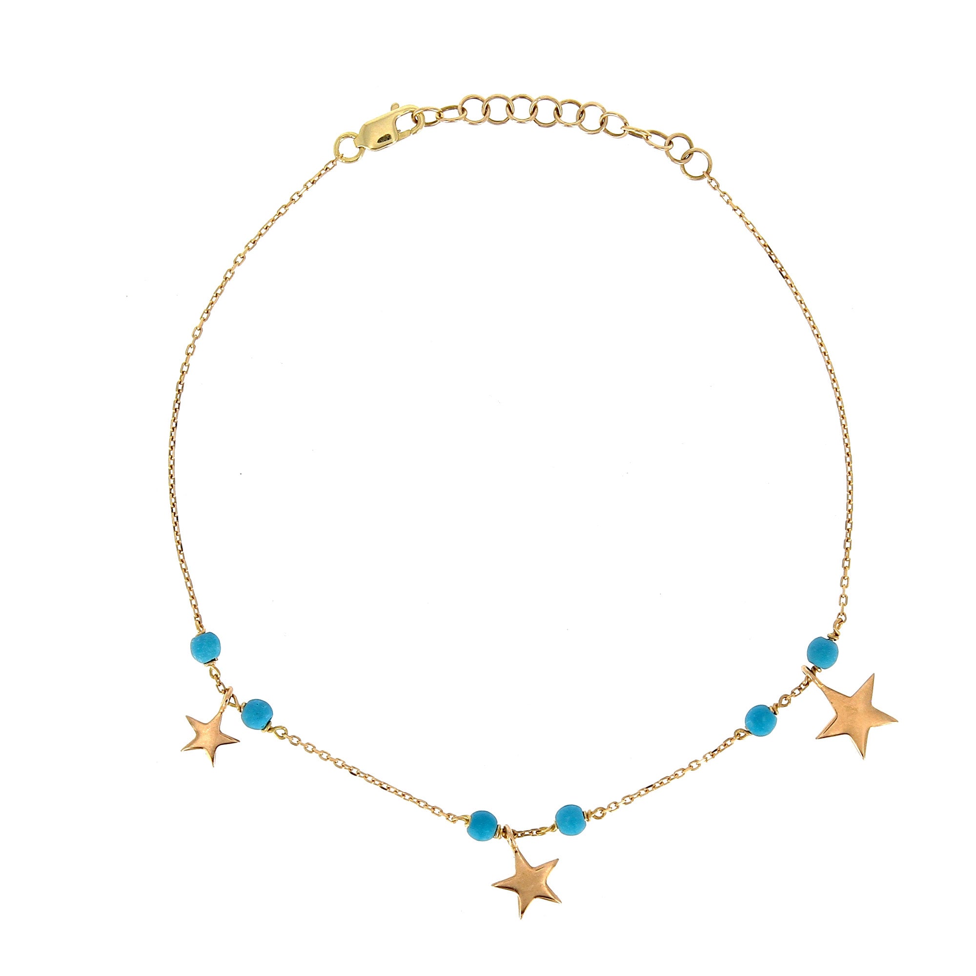 3 Stars Turquoise Ankle Bracelet 