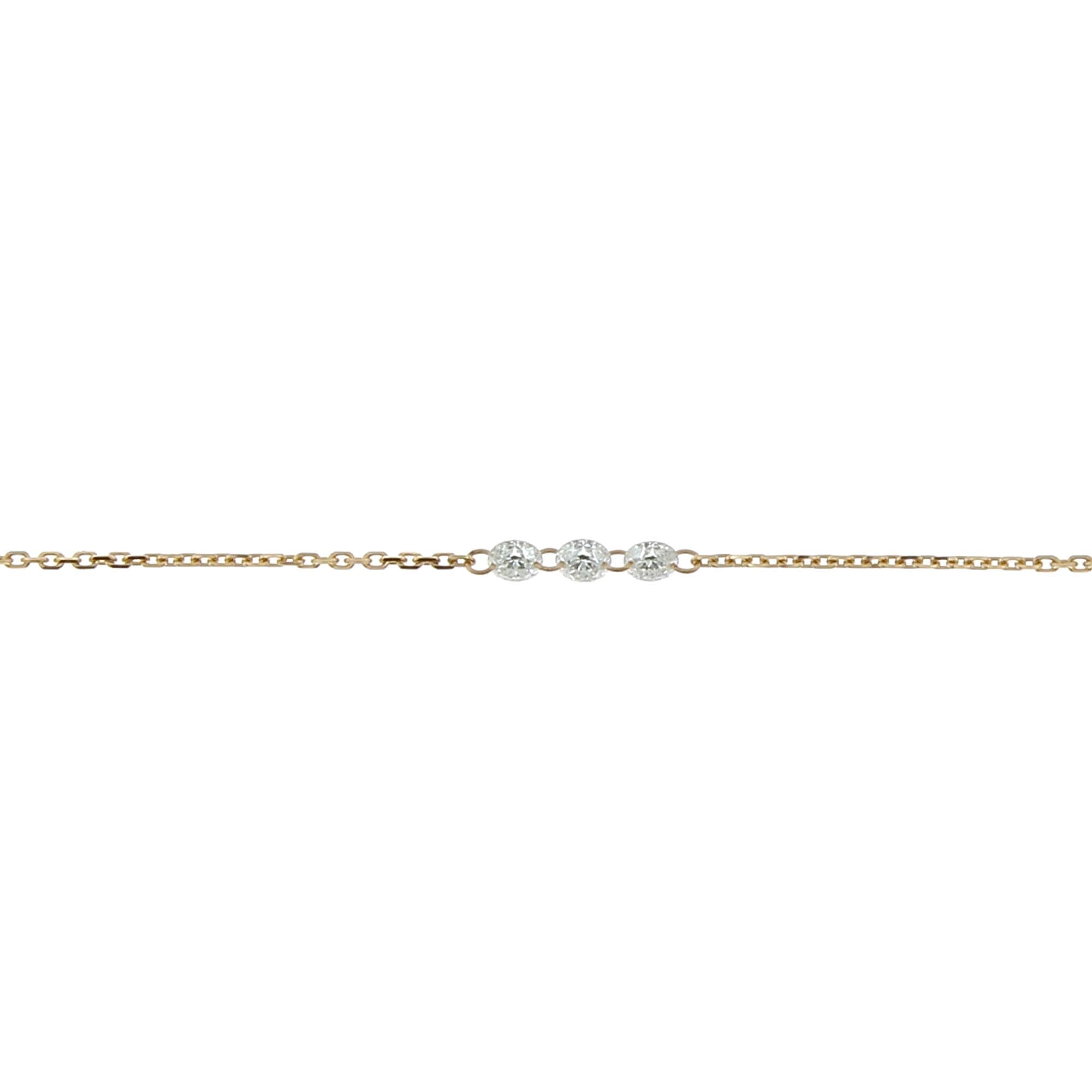 3mm Rose Gold Diamond Encrusted Bracelet 